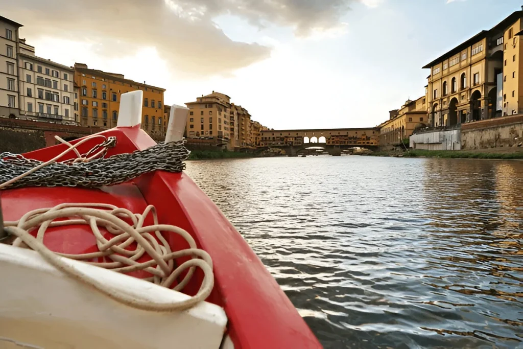 boating in river Arno Florence