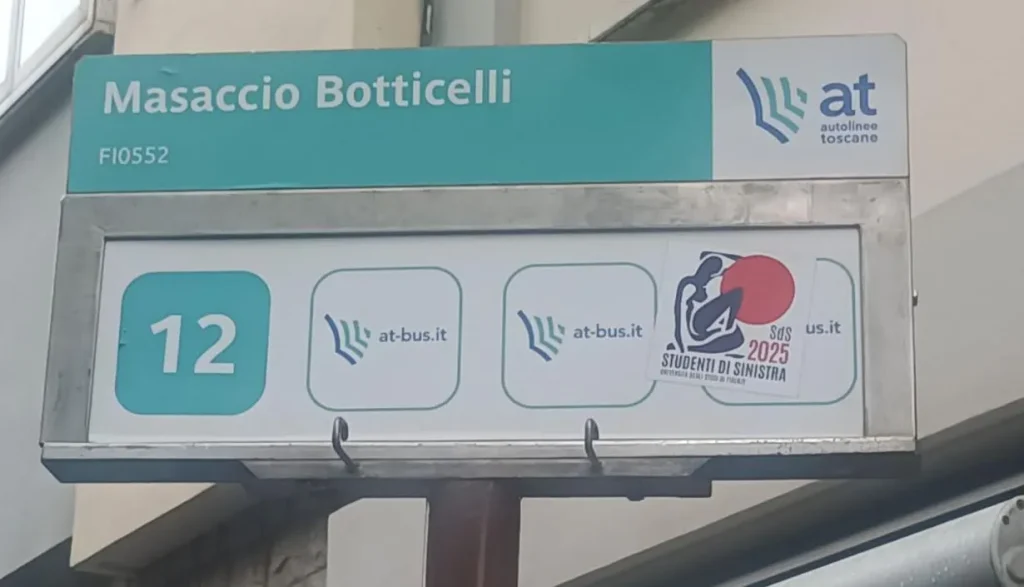 A bus stop in Florence city