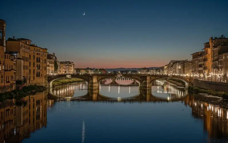 Ponte Santa Trinita offers stunning view at night